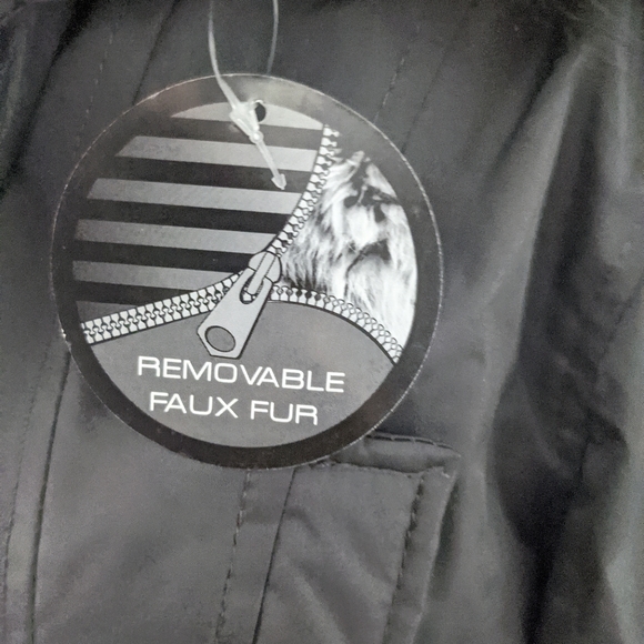 New Madden Girl Faux-Fur Parka Gray Large - Picture 6 of 7